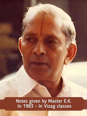 Notes given by Master E.K. in 1983(In Vizag Classes)